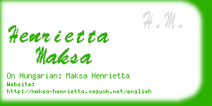 henrietta maksa business card